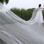 Tulle 웨딩 액세서리 긴 웨딩 베일 신부 헤어 액세서리 Novias 매혹적인 신부 베일 대성당 얼굴 결혼식 5M 10M - 이미지 6