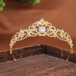 여자를위한 골드/실버 컬러 크리스탈 크라운 공주 티아라 여자 헤어 드레스 액세서리 파티 생일 크라운 모자를 쓰고 있죠 쥬얼리 - 이미지 4