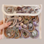 높은 포니 테일 고무 밴드 헤어 밴드 탄성 머리 밧줄 여성을위한 한국어 Scrunchies 헤어 타이 매듭 헤어 밧줄 헤어 액세서리 - 이미지 4