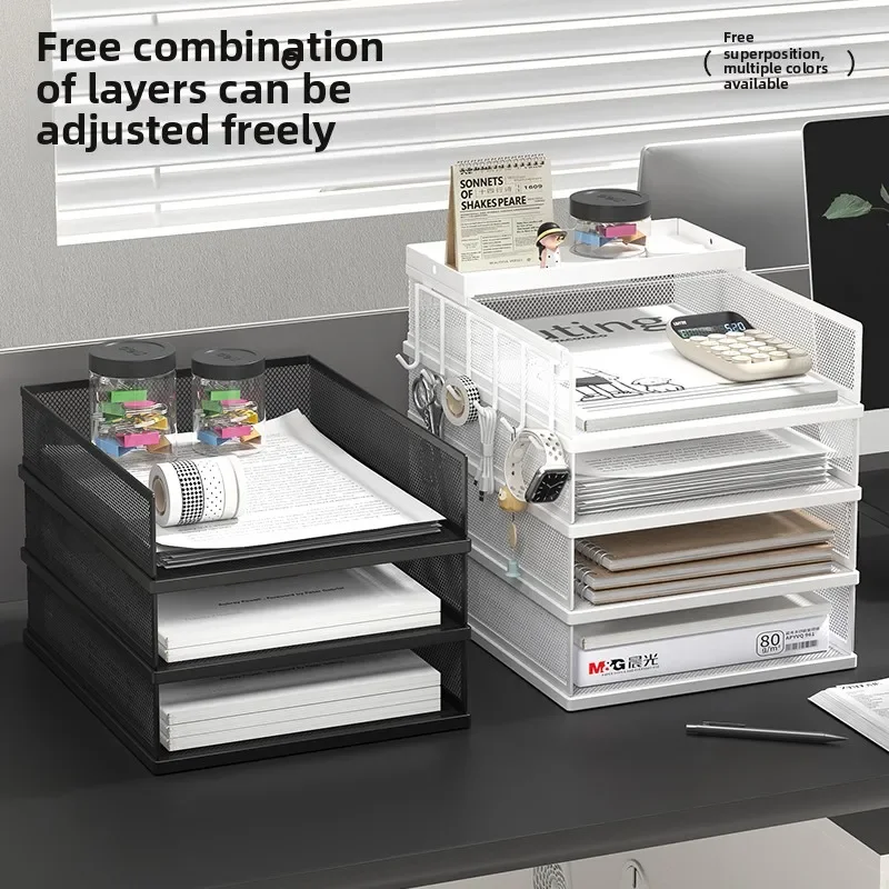 금속 쌓을 수 있는 종이 트레이, 금속 메쉬 데스크탑 주최자, 종이 분류기, 편지 트레이, 사무실용 파일 문서 보관 랙