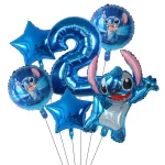 6pcs 디즈니 릴로 & 스티치 파티 풍선 30 "번호 에어 글로브 세트 베이비 샤워 생일 파티 장식 어린이 장난감 선물 Supplie - 이미지 3