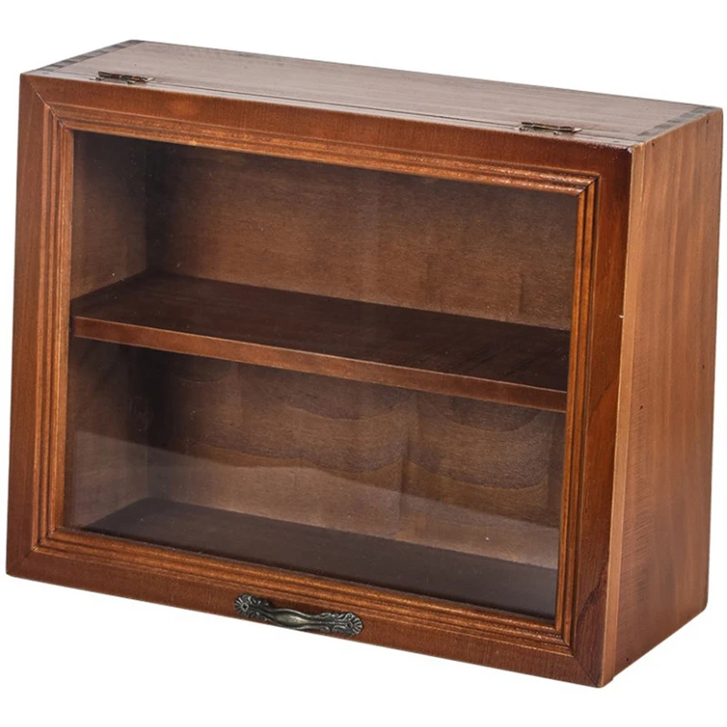 벽 디스플레이 박스 나무 캐비닛 섀도우 케이스 보관 머그잔 나무 빵 정리함 거치대 선반 컵 조리대 랙 박스