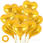 12개 18인치 다양한 색상 하트 모양 포일 풍선, 사랑 풍선, 발렌타인 데이, 생일, 웨딩 파티 장식용 - 이미지 4