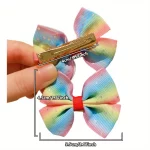 소녀 선물에 적합한 다채로운 활 머리핀 12개 - 이미지 2