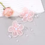 2Pcs 쉬폰 꽃 진주 헤어 클립 우아한 꽃 머리핀 달콤한 요정 자용 여자 여자 한국어 스타일 머리 장식 액세서리 - 이미지 2