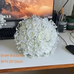 신부 꽃다발 결혼식 꽃 신부 들러리 실크 장미 가짜 아기 호흡 신부 결혼식 액세서리 테이블 센터 피스 장식 - 이미지 4