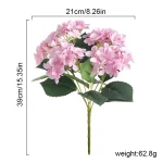 1Pcs 수국 인공 꽃 꽃다발 39CM 가짜 꽃 홈 장식 정원 웨딩 장식 파티 DIY 꽃꽂이 - 이미지 4