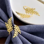 1/6/12Pcs실버 잎 냅킨 링 금속 냅킨 링 홀더 웨딩 장식 주방 식탁 장식 호텔 냅킨 링 - 이미지 6