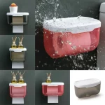 벽 마운트 화장지 홀더 선반과 방수 티슈 상자 욕실 주최자 주방 다목적 스토리지 디스펜서 - 이미지 2