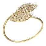 냅킨 링, 웨딩 파티 저녁 식사 테이블 장식용 12개 금속 냅킨 링 홀더(리프-골드) - 이미지 2