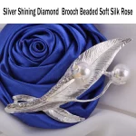 블루 로즈 웨딩 손목 코사지와 부토니에, 브로치, 신부 및 신랑의 결혼 드레싱 액세서리, 인공 꽃 - 이미지 2