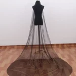 빗이 달린 부드러운 얇은 명주 그물 긴 신부 베일, 결혼 액세서리, 신부 헤어, 웨딩 베일, 3 미터 - 이미지 6