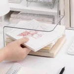 투명 탄창 거치대 메일 정리함 조리대 책 선반, 종이 문서 노트북 책 봉투용 투명 파일 폴더 스탠드 - 이미지 4