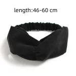 여성용 크로스 터번 솔리드 머리띠 여성용 트위스트 매듭 Boho 스웨이드 헤어 밴드 Sweet Bow Headwrap 빈티지 헤어 액세서리 - 이미지 2