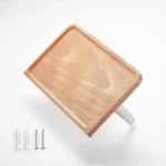 나무 화장지 홀더 욕실 벽 마운트 WC 종이 전화 홀더 선반 보관 수건 롤 선반 액세서리 - 이미지 4