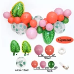 하와이 파티 장식 풍선 열대 야자 잎 풍선 화환 여름 루아 테마 생일 파티 웨딩 장식 - 이미지 4