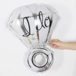 풍선 DIY 웨딩 장식 풍선 다이아몬드 반지 소년 소녀 고백 제안 약혼 분위기 파티 장식 풍선 - 이미지 4