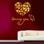 1 세트 사랑 심장 아크릴 벽 스티커 DIY 3D 거울 벽 스티커 거실 침실 배경 벽 웨딩 장식 - 이미지 2