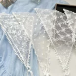 Retro Sweet Flower Lace Triangle Hair Scarf Women Girls Hair Scarf Headband Korean French Headdress Summer Headwear Accessories - 이미지 5