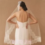 화이트 로맨틱 매력적인 전체 레이스 신부 베일 2024 새로운 대성당 웨딩 액세서리 mariage 베일 맞춤 제작 베일 - 이미지 2