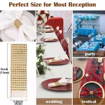 우아한 라인석 냅킨 반지, 블링 장식 선물, 웨딩 디너, 골드 실버 냅킨 반지, 거치대 파티 용품, 100 개, 신제품 - 이미지 6