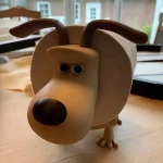 귀여운 개 모양의 티슈 홀더 1개 - 베이지색 플라스틱, 접근을 위한 탱크에 독립적인 디자인