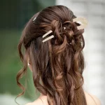 여성용 U자형 머리핀, 유행 미네랄 패턴 미트볼 머리핀, 우아한 빈티지 중국 스타일, 여성 헤어 액세서리 - 이미지 2