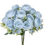 인공 꽃 가짜 실크 모란 꽃병 홈 룸 장식 스크랩북 축제 갈 랜드 웨딩 부케 파티 액세서리 - 이미지 2