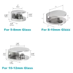 4개 아연 합금 크롬 5-12 MM 선반 지지대 헤비 듀티 유리 선반 클립 - 이미지 2
