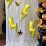 1/3/5pcs 대형 골드 번개 풍선 어린이 생일 웨딩 파티 장식 - 이미지 5