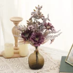 모란 인공 꽃 실크 양귀비 데이지 모란 혼합 시뮬레이션 꽃 꽃다발 홈 테이블 장식 가짜 식물 웨딩 장식 - 이미지 4