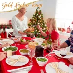 최신 12-2PCS D 자형 냅킨 링 금속 테이블 냅킨 홀더 생일 파티 테이블 장식 웨딩 크리스마스 저녁 냅킨 링 - 이미지 6