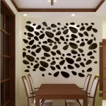 패션 거실 장식 자체 접착 홈 장식, 3D 페블 데칼, 거울 표면 벽 스티커, 비닐 벽화 아트, 12 개 - 이미지 6