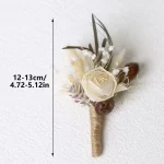 아름다운 드라이 플라워 브로치, 웨딩 코사지 연회 파티 신랑 정장 드레스, 장미 브레스트핀 액세서리, 멋진 사랑 선물, 1PC - 이미지 2