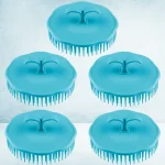 5 Pcs 헤어 케어 스크러버 마사지 빗 샴푸 워시 두피 브러시 둥근 모양 Pp 소재 내구성 실용 목욕 샤워 - 이미지 5