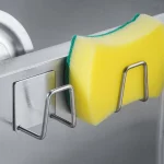 주방 싱크 스폰지 랙 스테인레스 스틸 배수 보관 홀더 자기 접착 와이어 볼 걸레 브러시 건조 주최자 싱크 벽 후크 - 이미지 3