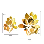 새로운 대형 연꽃 3D 미러 벽 스티커 가정 침실 사무실 복도 벽 장식 아크릴 미러 반사 벽 스티커 - 이미지 5