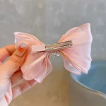 공주 머리핀 큰 리본 헤어 클립 어린이 왕관 리본 덕빌 클립 여자아이 학교 헤어그립 헤드웨어 선물 키즈 헤드드레스 - 이미지 6