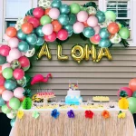 하와이 40pcs 핫 핑크 오렌지 레이크 블루 레인보우 라텍스 풍선 여름 열대 루아 비치 알로하 생일 웨딩 파티 Decorat - 이미지 3