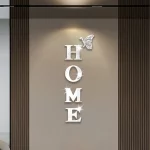 새로운 나비 홈 영어 편지 벽 스티커 거울 아크릴 자기 접착제 분리형 벽 스티커 현대 홈 장식