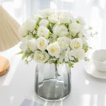 인공 꽃 실크 장미 웨딩 화환 홈 룸 테이블 축제 장식 신부 꽃다발 야외 마당 정원 DIY 선물 상자 - 이미지 4