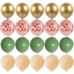 20pcs 그린 골드 화이트 라텍스 색종이 풍선 정글 사파리 동물 파티 베이비 샤워 생일 웨딩 파티 장식 글로브 - 이미지 6