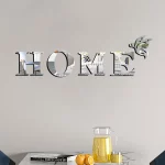 새로운 나비 홈 영어 편지 벽 스티커 거울 아크릴 자기 접착제 분리형 벽 스티커 현대 홈 장식 - 이미지 5
