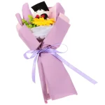 세련된 졸업 곰 꽃다발 입상 보라색 곰 연회 플라스틱 꽃 연회 소품 사진 촬영 액세서리 - 이미지 2