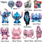 릴로 스티치 풍선 생일 축하 배너 파티 장식 베이비 샤워 소년 소녀 일회용 식기 케이크 토퍼 배경 나선형 - 이미지 5