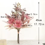 모란 인공 꽃 실크 양귀비 데이지 모란 혼합 시뮬레이션 꽃 꽃다발 홈 테이블 장식 가짜 식물 웨딩 장식 - 이미지 6