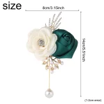 인공 에메랄드 그린 Boutonnieres Mensuit 액세서리 신부 들러리 손목 코사지 웨딩 액세서리 - 이미지 5