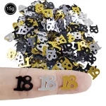 소년 소녀를위한 18 번째 생일 장식 블랙 골드 파티 배너 풍선 식탁보 플레이트 컵 냅킨 18 년 생일 파티 용품 - 이미지 4