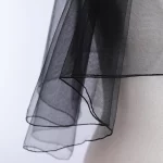 블랙 신부 레이스 베일, 짧은 빗 포함, 우아한 여성 웨딩 베일, 헤어 액세서리, 2 겹, 도매 - 이미지 4