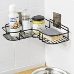 욕실 코너 보관 선반, 벽걸이 선반, 샴푸 보관 선반, 화장품 거치대, 무펀치 금속 선반 조미료 - 이미지 3